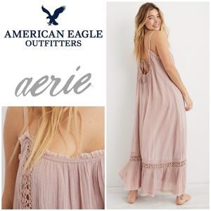 Aerie crochet trim maxi dress
